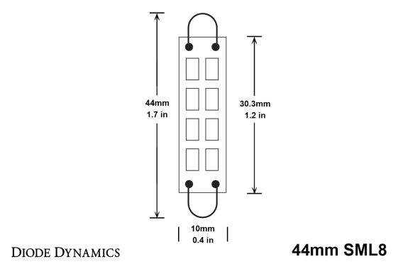 44mm SML8 LED Bulb Cool White pr Diode Dynamics DD0102P