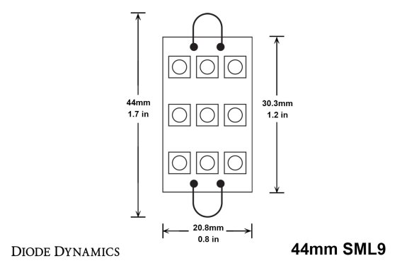 44mm SML9 LED Bulb Blue Single Diode Dynamics DD0104S