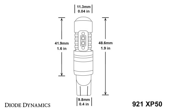 921 LED Bulb XP50 LED Cool White Single Diode Dynamics DD0144S