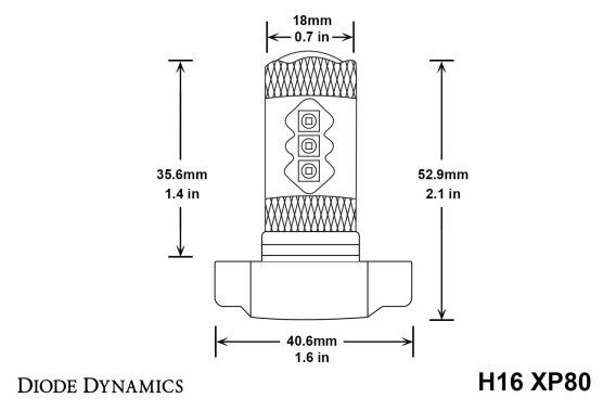 5202/PSX24W XP80 LED Cool White pr Diode Dynamics DD0173P