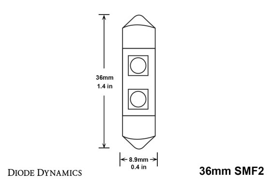 36mm SMF2 LED Bulb Amber Single Diode Dynamics DD0191S