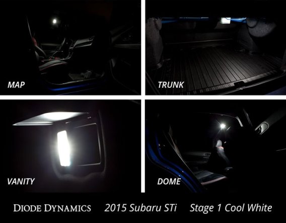For 2015-19 Subaru WRX Interior Light Kit Stage 2 Cool White Diode Dynamics