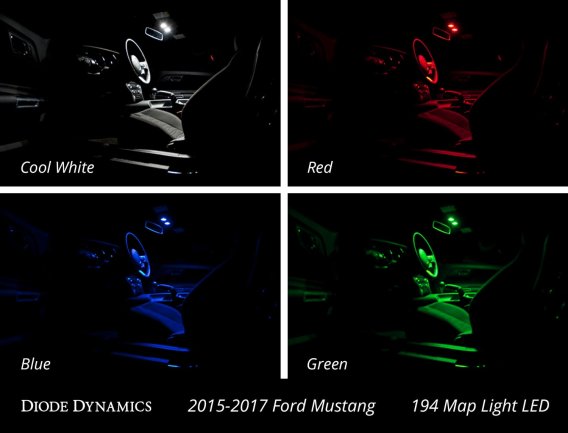 For Mustang Interior Light Kit 15-17 Mustang Stage 1 Green Diode Dynamics