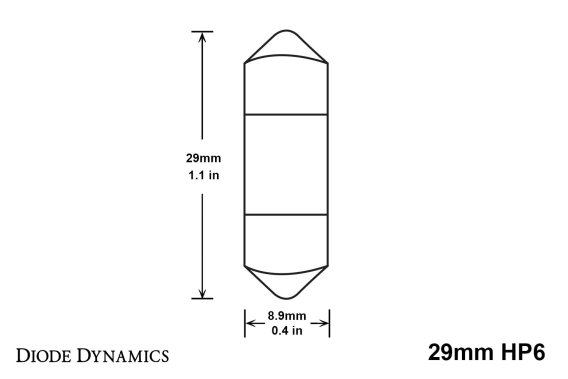 29mm HP6 LED Bulb Amber Single Diode Dynamics DD0288S