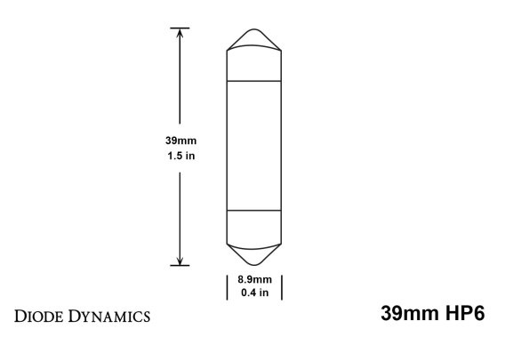 39mm HP6 LED Bulb LED Blue Single Diode Dynamics DD0310S