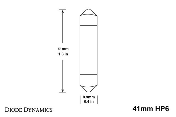 41mm HP6 LED Bulb Amber pr Diode Dynamics DD0316P