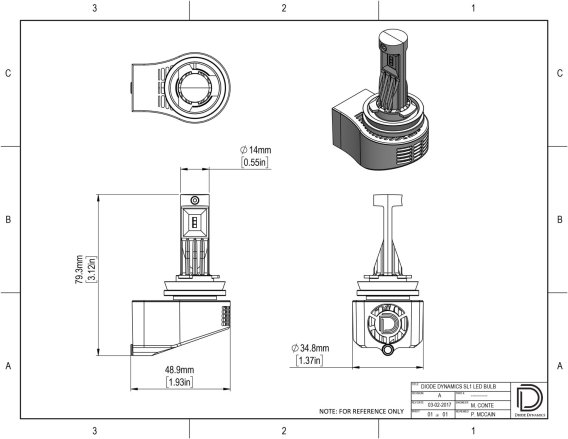 9012 SL1 LED Headlight pr Diode Dynamics DD0340P