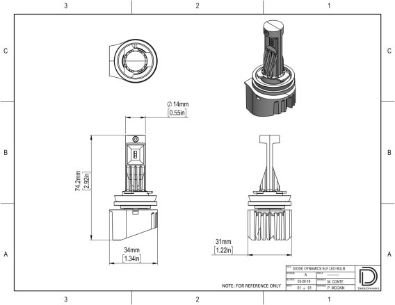 9005 SLF LED Yellow pr Diode Dynamics DD0342P
