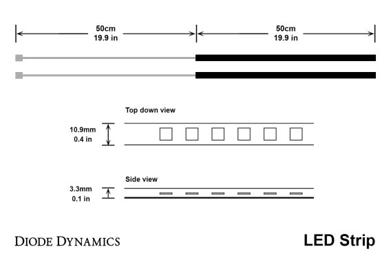 LED Strip Lights Cool White 200cm Strip SMD120 WP Diode Dynamics DD2208