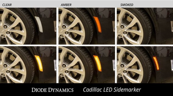 For Cadillac ATS LED Sidemarkers pr 16-19 Cadillac ATS Clear Diode Dynamics