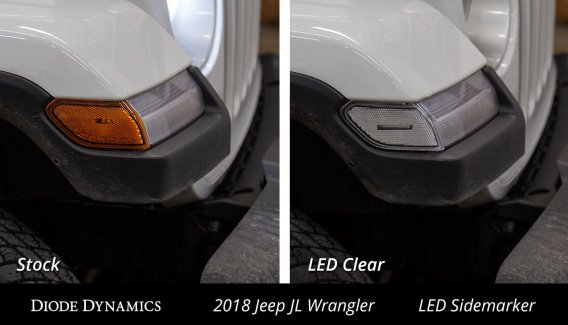 For Jeep JL Sidemarkers Clear Set Diode Dynamics DD5068