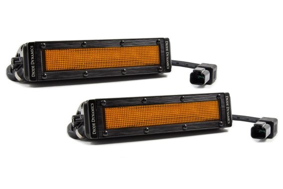 6" LED Light Bar Amber Flood Stealth pr Diode Dynamics DD6040P