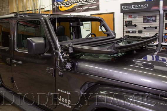 For Jeep JL 2018-19 Stage Series 6" Cowl LED Kit White Driving Diode Dynamics