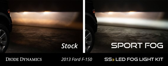 SS3 LED Fog Light Kit for 2011-14 F150 YLW SAE/DOT Fog Sport Diode Dynamics