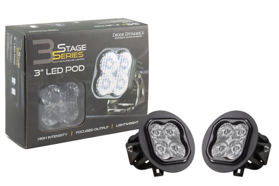 Stage Series 3" Type FT SS3 Fog Light Kit 3,000 Lumens WHT SAE Diode Dynamics