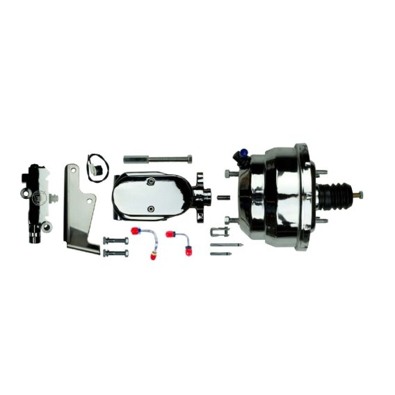 Power Brake Booster with Master Cylinder by The Right Stuff, Chrome Upper Assembly for Enhanced P...