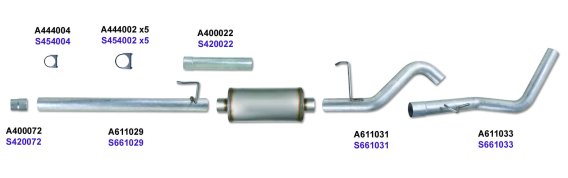 Diamond Eye K3320A ALUMINZED Exhaust System Kit