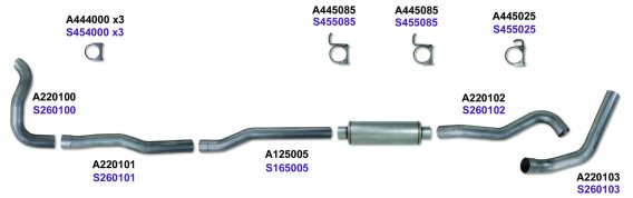 Diamond Eye K4211S-RP STAINLESS STEEL Exhaust System Kit
