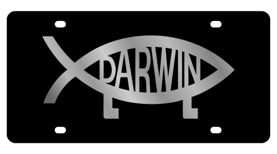 Darwin Fish Carbon Steel License Plate by Eurosport Daytona