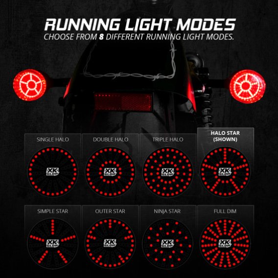 2013-2023 Harley Davidson Mototurnz Rear LED Turn Signal Inserts by XK Glow - Bullet Style Pair