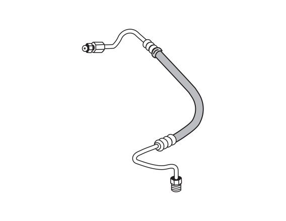 1969 Pontiac Firebird Power Steering Cooler Line with Bracket by The Right Stuff Stainless Steel
