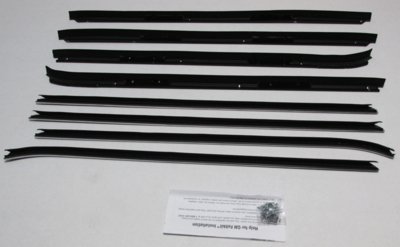 1971-76 Fleetwood 4 Door Sedan Authentic Window Felts Whiskers Kit(8pcs)