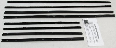 1965 GTO & Lemans 2 Door Sedan Replacement Window Felts Whiskers Kit (8pcs)