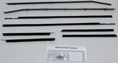 1958-60 Thunderbird 2 Door Hardtop Authentic Window Felts Whiskers Kit (8pcs)