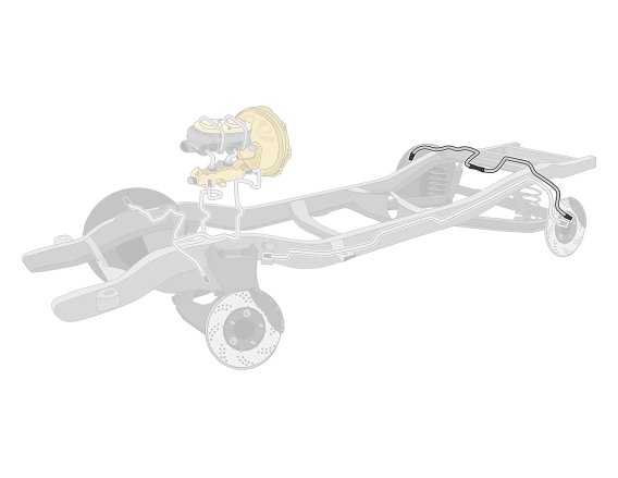 1948-1952 Ford F-1 Shortbed The Right Stuff Pre-Bent OE Steel Rear Axle Brake Line