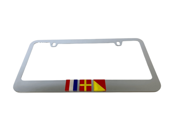 Custom Nautical Flag Monogram License Plate Frame by Eurosport Daytona