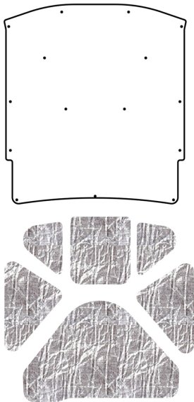 1961-63 Ford Thunderbird QuietRide AcoustiHood Under Hood Cover Kit with Heatshield Panels and Ac...