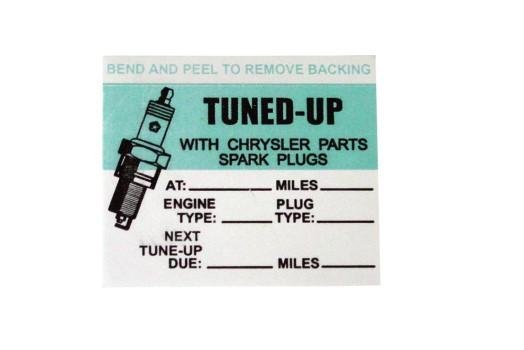 Mopar Restoration Tune Up Sticker for A/B/C/E Body up to late 1972-early 1973