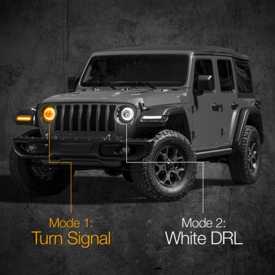2020-2023 Jeep 7" RGB LED Headlight Kit by XK Glow with Bluetooth App Control