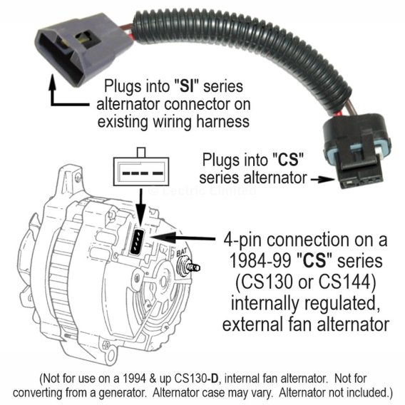 1947-1987 Chevrolet Truck/Pick-Up/Suburban/Blazer Lectric Limited Classic Update Series Alternato...
