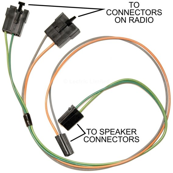 1977 C3 Corvette Lectric Limited Speaker Wiring Harness for Stereo Systems