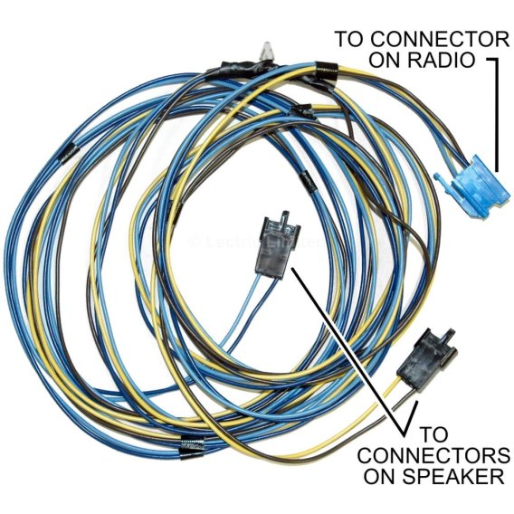 1980 C3 Corvette Lectric Limited Speaker Harness for Rear Speakers - All Stereo Radio Wiring