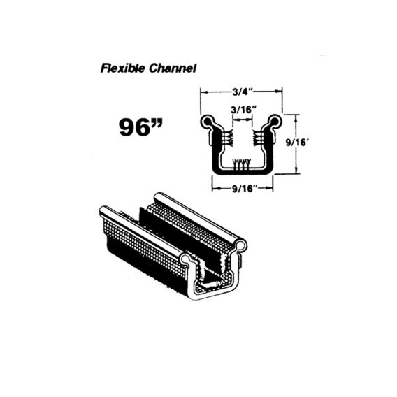 Metro (WC 10-96) Flexible Window Channel For 1955-1956 Chrysler 300 & Imperial