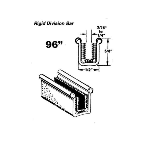 Metro (WC 28-96) Rigid Division-Bar Channel For 1957-61 Ford 300 & 1963 Club