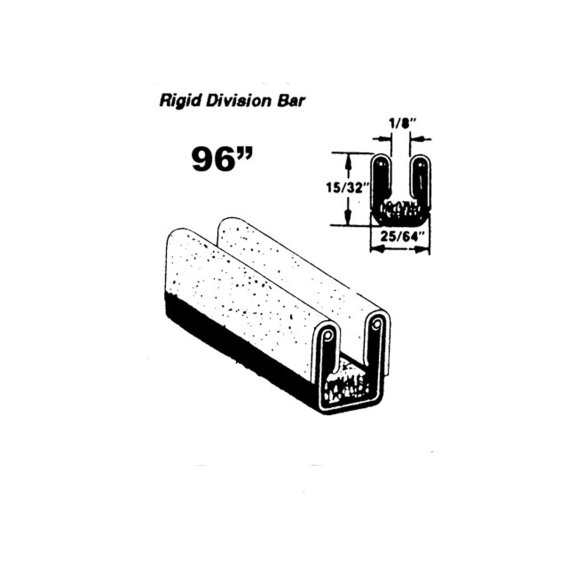 Metro (WC 31-96) Rigid Division-Bar Run Channel For 1964 Chevrolet Chevelle & Impala