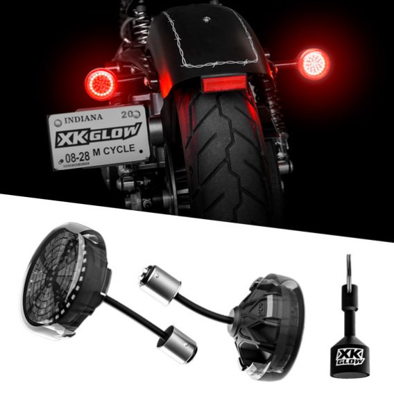 2013-2023 Harley Davidson Mototurnz Rear LED Turn Signal Inserts by XK Glow - Bullet Style Pair