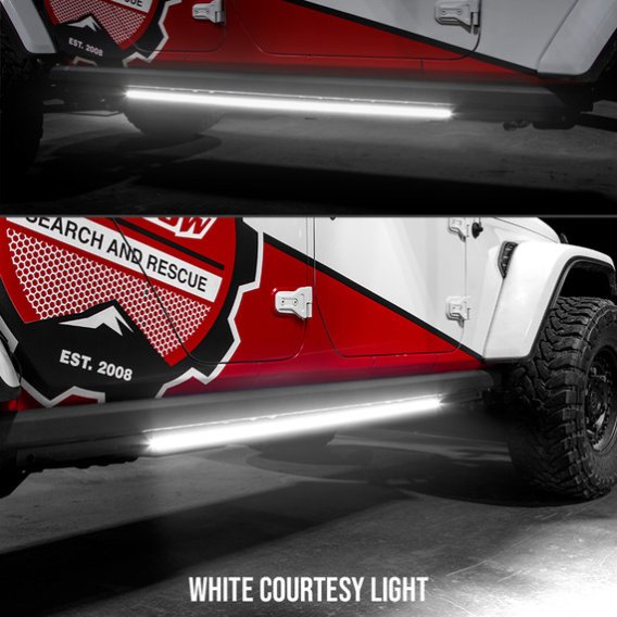 2021-2023 Jeep & Truck XK Glow 48-Inch White/Amber Running Board Lights with Turn Signal