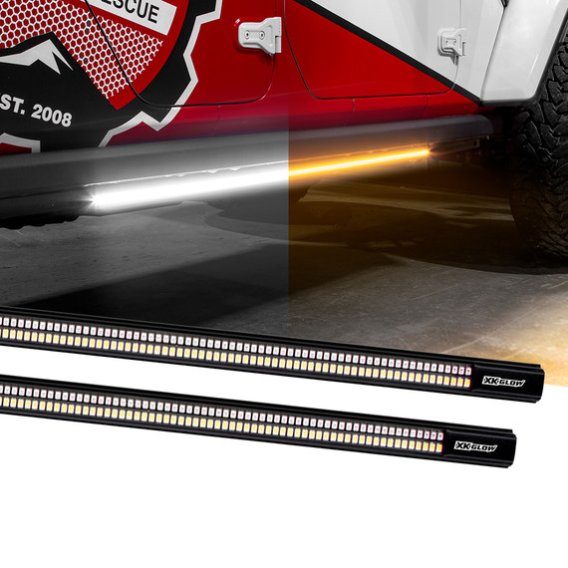 2021-2023 Jeep & Truck XK Glow 48-Inch White/Amber Running Board Lights with Turn Signal