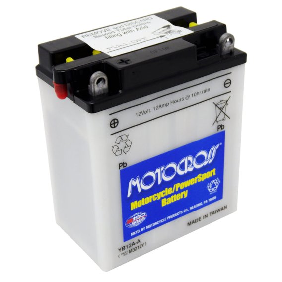 Yuasa YB12A-A Conventional 12V Battery (Acid Not Included)