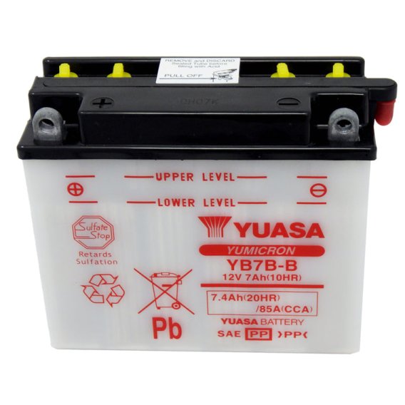 Yuasa Battery Conventional 12V YB7B-B Battery (Acid Not Included)