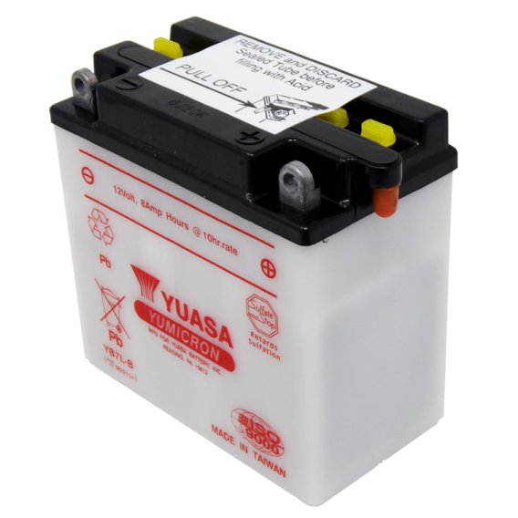 Yuasa Battery YB7L-B Conventional 12V Battery - Acid Not Included