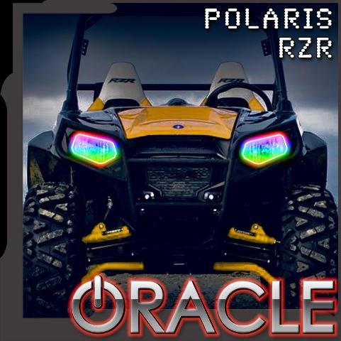For 2008-2019 Polaris RZR 570/800/900 Dynamic RGBW Headlight Halo Kit Oracle