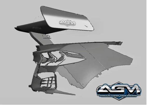 2023-2024 C8 Corvette Z06/ERay AGM ZR1 Spoiler (Visible Carbon/Carbon Flash Metallic)