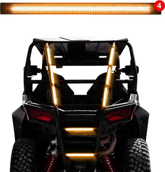 XK Glow 12-Inch Amber Strobe Tube Lights 4PC - Ultra Bright LED Emergency Lighting System