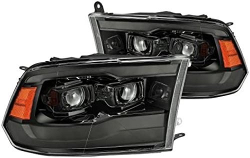 2009-2018 RAM 1500HD, 2010-2018 RAM 2500/3500HD AlphaRex LUXX Series LED Projector Headlights Jet...