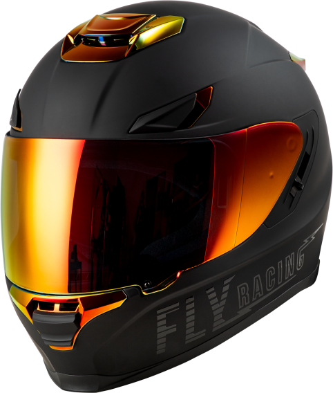 Fly Racing 73-8427X Sentinel Recon Helmet Matte Black/Fire Chrome XL